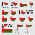 Flag of Oman. Set of vector Flags.