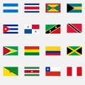 Flags of the states of Latin America Royalty Free Stock Photo