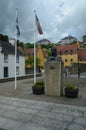 Flags, Statue and Palace Royalty Free Stock Photo