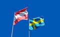 Flags of Sweden and Austria Royalty Free Stock Photo