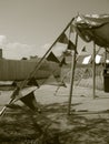 Flags on tent