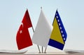 Flags of Turkey and Bosnia and Herzegovina