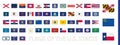 Flags of the U.S. States with waving effect, flags sorted by alphabetically Royalty Free Stock Photo