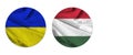 The flags of Ukraine and Hungary are combined in one photo