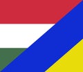 The flags of Ukraine and Hungary are combined in one photo