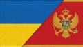 Flags of Ukraine and Montenegro. diplomatic relations between two countries
