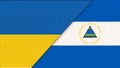 Flags of Ukraine and Nicaragua. Ukrainian and Nicaraguan state symbols