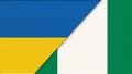 Flags of Ukraine and Nigeria. Ukrainian and Nigerian national flags