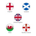 Flags of England, Scotland, Northern Ireland,Wales Royalty Free Stock Photo