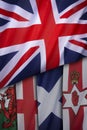 Flags of the United Kingdom of Great Britain Royalty Free Stock Photo