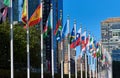 Flags of the United Nations Member States in front of the UN Headquarters in New York, NY Royalty Free Stock Photo