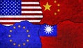 China Taiwan USA EU relations Royalty Free Stock Photo