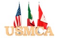 Flags of the United States, Mexico and Canada, USMCA agreement c