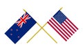 Flags, USA and New Zealand