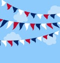 Flags USA Set Bunting Red White Blue for Celebration