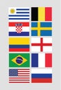 Flags vector for international world championship tournament Royalty Free Stock Photo