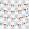 Flags vector for your party, birthday design, transparent background Royalty Free Stock Photo