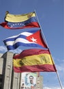 Flags of Venezuela, Cuba and Venezuelan popular unit party UPV