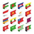 Flags of the World, Asia Royalty Free Stock Photo