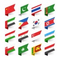 Flags of the World, Asia Royalty Free Stock Photo