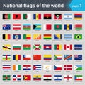 Flags of the world. Collection of flags - full set of national flags Royalty Free Stock Photo