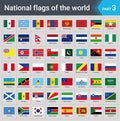 Flags of the world. Collection of flags - full set of national flags Royalty Free Stock Photo
