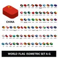 Flags of world countries Collection Flags Isometric Set A-G Royalty Free Stock Photo