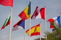 Flags of the world happily blowing in the wind Royalty Free Stock Photo