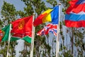 Flags of the world happily blowing in the wind Royalty Free Stock Photo