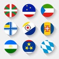 Flags of the world, round buttons