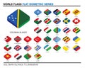 Flags of the world, s-z, 3d isometric flat icon d