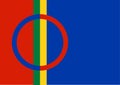 Flags of the world for school, Sami flag of Sampi and the Sami people Royalty Free Stock Photo