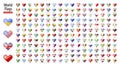 Flags of the world - vector set of heart shaped glossy icons Royalty Free Stock Photo