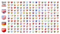 Flags of the world - vector set of pentagonal, glossy icons Royalty Free Stock Photo