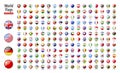 Flags of the world - vector set of round, glossy icons Royalty Free Stock Photo