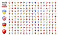 Flags of the world - vector set of shield, glossy icons Royalty Free Stock Photo