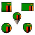 Flags of the Zambia Icons set image