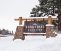 Flagstaff Arizona Sign in Winter