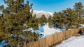 Flagstaff Arizona winter park mountain snow forest drone from air Royalty Free Stock Photo