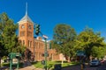 FLAGSTAFF , AZ, USA - SEPTEMBER 1 2022: Red sandstone Coconino County Flagstaff Justice Court building, with clock tower