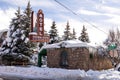 FLAGSTAFF, AZUS - January 20, 2023: Sierra Vista Motel in Snow Royalty Free Stock Photo