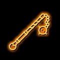 flail medieval weapon neon glow icon illustration