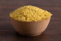 Flakes of Yellow Nutritional Yeast a Cheese Substitute and Seasoning for Vegan Diets Royalty Free Stock Photo