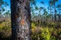 Flaking Bark on Pine Tree