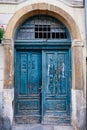 Flaking Green Painted Wooden Doors, Zagreb, Croatia