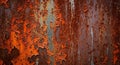 Flaking Orange and Brown Rusty Metal Surface Royalty Free Stock Photo