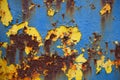 Flaking paint on a rusty metal panel Royalty Free Stock Photo