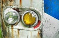 Flaking, Rusting Bus Lights Royalty Free Stock Photo