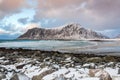 Flakstad beach, Lofoten islands, Norway Royalty Free Stock Photo