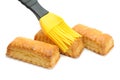 Flaky Cookies And Pastry Brush Royalty Free Stock Photo